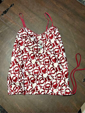 Uno Core Geometric Camisole in Red & White Size Medium